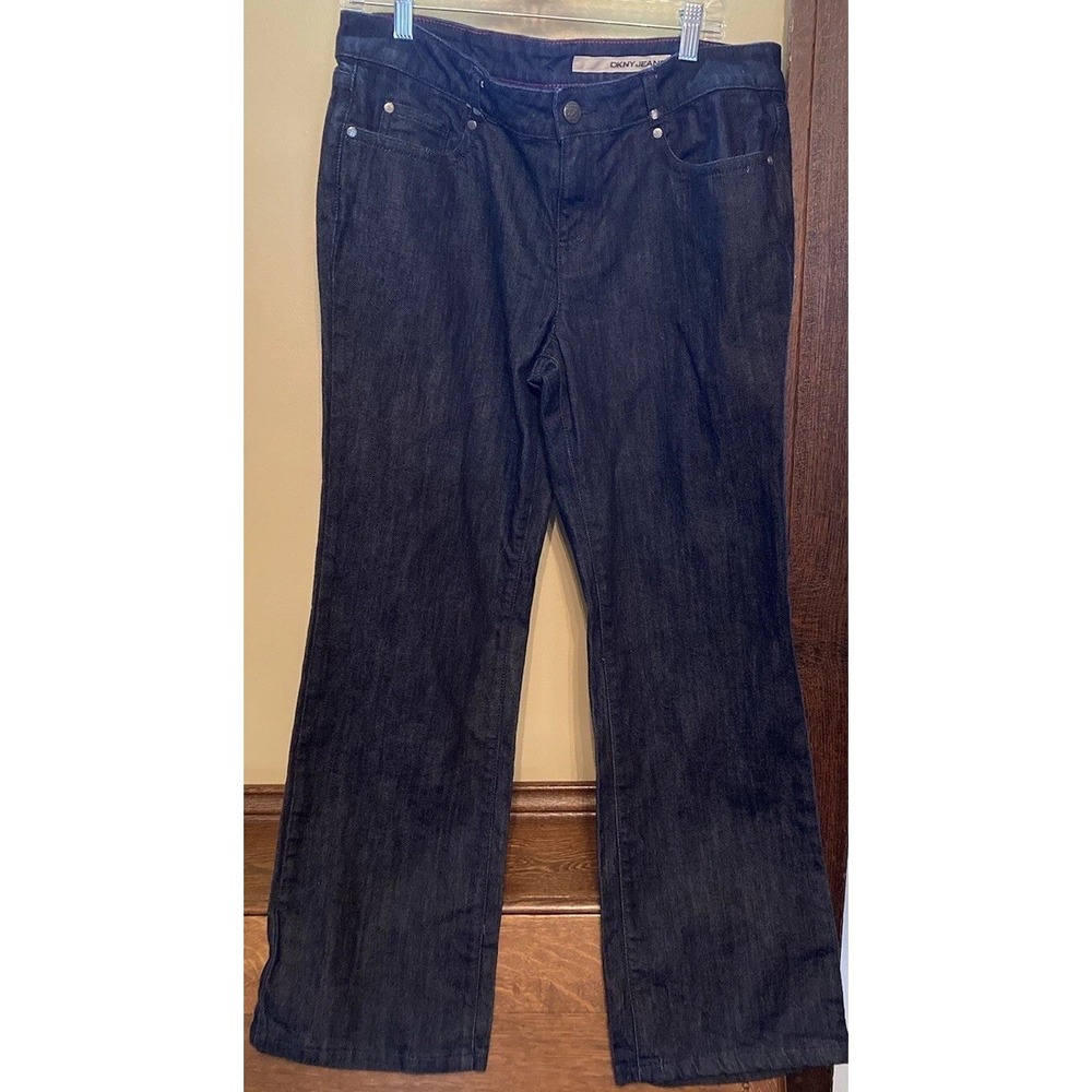 DKNY Womens East Village Jeans Dark Wash Size 14 Bootcut Ladies Jeans-Nice!